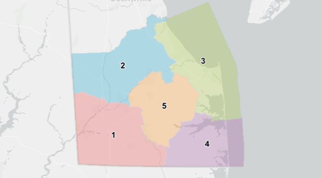 Sussex County Redistricting Proposal Map