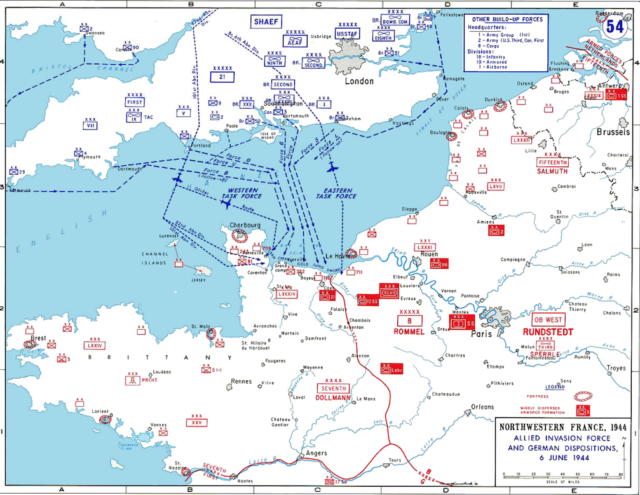 Mapa NO Francia - Fuerza Invasión Aliada