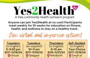 Yes2Health Fall 2024 Sessions Yes2Health Flyer