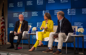 Reps. Blunt Rochester, Bucshon Advocate for Bipartisan Supply Chain Legislation at Inaugural Supply Chain Summit From left to right: Rep. Larry Bucshon, M.D. (R-Ind.), Rep. Lisa Blunt Rochester (D-Del.), and Steve Clemons