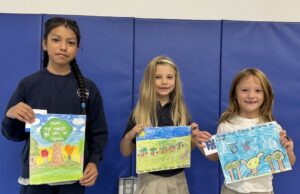 2024 Sussex County Conservation Poster Contest Winners Announced The 2024 Conservation Poster Contest winners from Sussex Academy Elementary School are, from left, Nohely Ramirez-Merida, fifth grade, first place in grades 4-6; Sasha Costello, kindergarten, second place; and Kennedy Savage, first grade, third place in grades K-1.