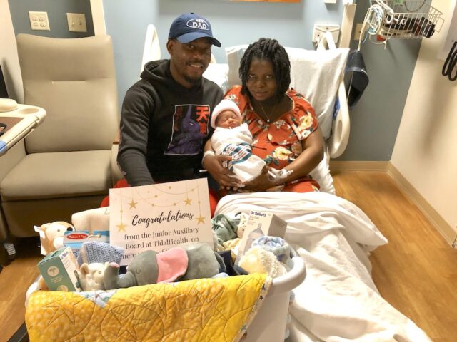 Sanjennie Jules was TidalHealth Peninsula Regional’s first baby of 2025 born on Jan. 1 at 4:36 a.m. She is the child of Santhonax Jules (dad) and Sophonie Jean Louis (mom) of Salisbury.