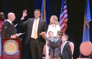 Gov. Matthew S. Meyer was swore-in as the 76th Gov. of Delaware Matt Meyer and his family during the swear-in ceremony as Gov. of Delaware