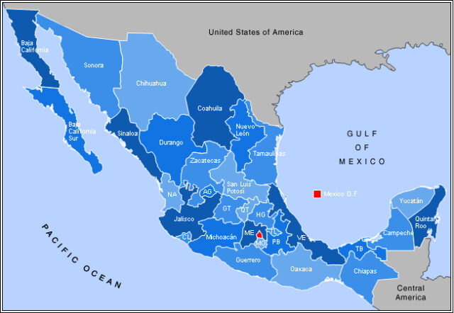 Mapa de México (Wikimedia Commons)