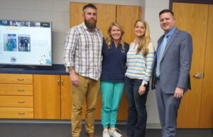 Sussex Academy staff recognized by board, parent Sussex Academy employees Dawnyel Furlong and Brian Huebler were recognized at the Feb. 19 school board meeting for their quick response to a student medical issue. Gathered are (l-r) school board Vice President Ed Hale, Furlong, school board President Jennifer Donahue and Head of School Kyle Bentley.