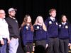 Eighty-one FFA Blue Jackets awarded by Delaware Farm Bureau FFA Blue Jacket recipients from Middletown High School. From left to right, DEFB President Bill Powers, DE YF&R Chair Will Powers, Brooke Ryan, Mackenzie Nickle, Owen Hickey, Riya Patel.