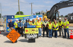 DelDOT Reminds Motorists to Respect Work Zones Representative Lyndon Yearick, DSP Lieutenants India Sturgis and Mark Dawson joined by Secretary of Transportation Shanté Hastings, Deputy Secretary of Transportation Lanie Clymer and several DelDOT Employees
