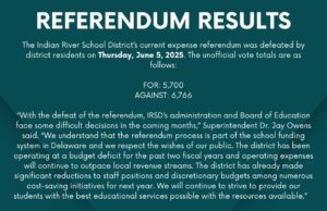 Indian River School District Referendum Defeated