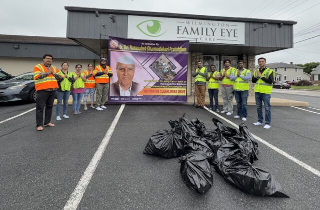 Adopt-A-Highway cleanup drive by DSNDP in collaboration with DelDOT (Photo courtesy to DSNDP, Dr. Shri Appasaheb Dharmadhikari, and Dr. Shri Sachindada Dharmadhikari)