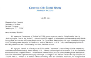 Ranking Members Coons and Reed, McCollum and Smith call on President Trump to stop diverting defense funds to domestic immigration enforcement