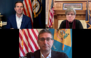 Democratic Governors Call Out Congressional Republicans for Skyrocketing ACA Premiums and Suspending SNAP Benefits DGA Chair Kansas Gov. Laura Kelly, DGA Vice Chair Kentucky Gov. Andy Beshear, and Delaware Gov. Matt Meyer during the press call conference on Oct 31st.