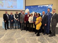 Winners of the 2025 Southern Delaware Tourism Awards Announced Legacy Award: Winner Carol Everhart. L to R: Scott Anthony, Southern Delaware Tourism Chairperson; Doug Hudson, Sussex County Council President; Steve McCarron, Sussex County Councilman; Russ Huxtable, DE State Senator; Dave Wilson, DE State Senator; John Rieley, Sussex County Council Vice President; Carol Everhart, honoree; Claire Snyder-Hall, DE State Representative; Alonna Berry, DE State Representative; Scott Thomas, Executive Director of Southern Delaware Tourism; Benjamin Gray, COO Mercantile Processing; Ron Gray, DE State Representative (Photo courtesy Southern Tourism)