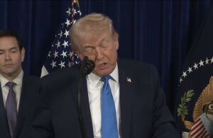 Trump respecto a la captura de Maduro y esposa Presidente Trump en su comparecencia ante la prensa con motivo de la captura de Nicolás Maduro y esposa (Foto extraída del vídeo oficial de la Casa Blanca).