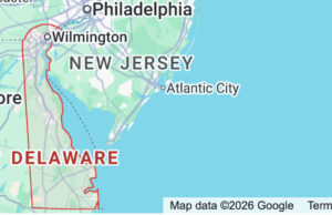 Respuesta en Delaware a las declaraciones presidenciales respecto a la captura de Maduro y esposa Delaware map