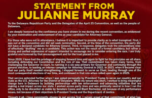 Murray declines the nomination for Attorney General/Murray rechaza la nominación de fiscal general Image courtesy Murray for DE