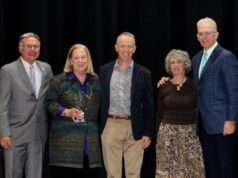 Sharon Kelly Baker Named 2026 John H. Taylor, Jr. Education Leadership Award Recipient Left to right: Rob Rescigno, member of the award selection committee; Sharon Kelly Baker; John Taylor; Maria Taylor; Michael J. Quaranta, DSCC President (Photo Credit: Hannah Paliath)