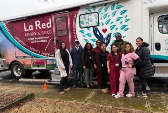 La Red Health Center and Partners Launch Program That Brings Maternal Care to Underserved Communities Left to Right: Katelyn Price, Willie Wright, Pam White, Janae Taylor, Keyondra Nock, Elisama Garcia Aguilar, Yadira Chavez, and Melissa Walker (Photo courtesy LRHC)