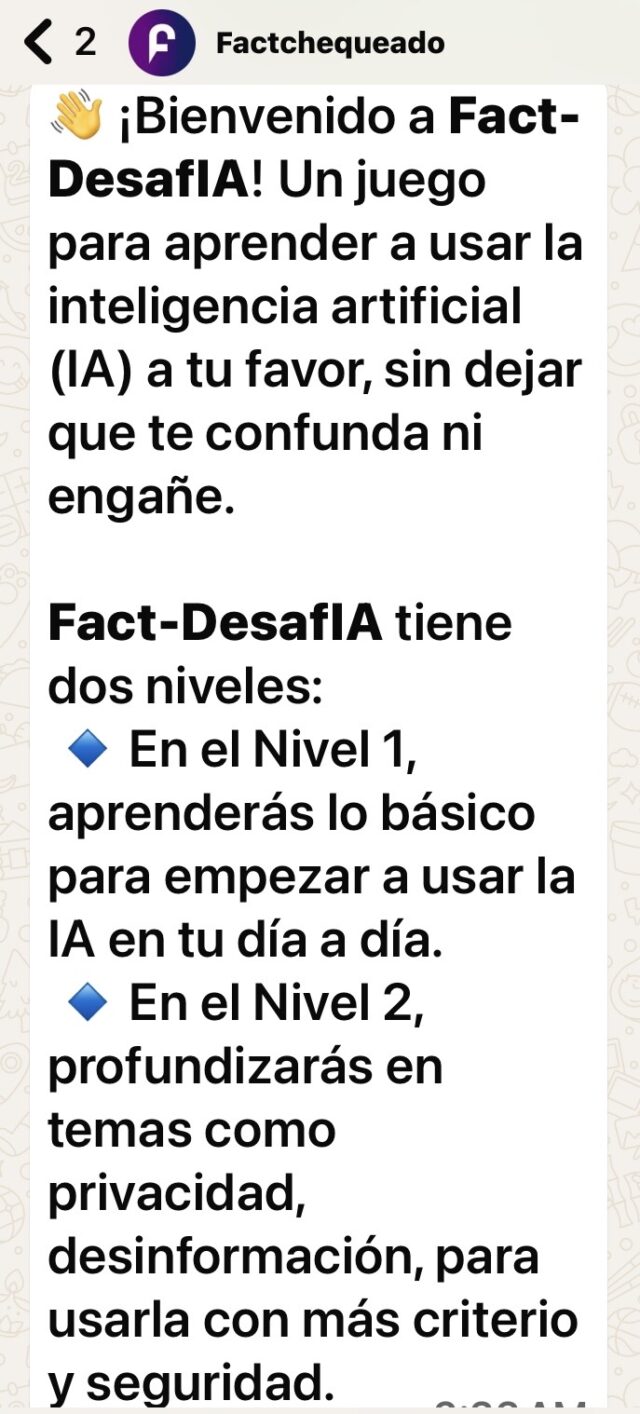Aprender jugando sobre IA, es posible con Fact-DesafIA