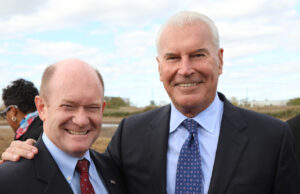 Passing of former Wilmington Mayor Mike Purzycki (L-R) Sen Coons and Fmr. Mayor of Wilmington Mike Purzycki