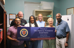 La Red HC launches the new Harry K Foundation pantry at its Georgetown location Cutline for the photo Pablo McCallister, Zachary Kellerman, Lisa Gibbs, Rachel Hersh, Laura Annan Glascoe, Michael Glascoe (Photo courtesy La Red)