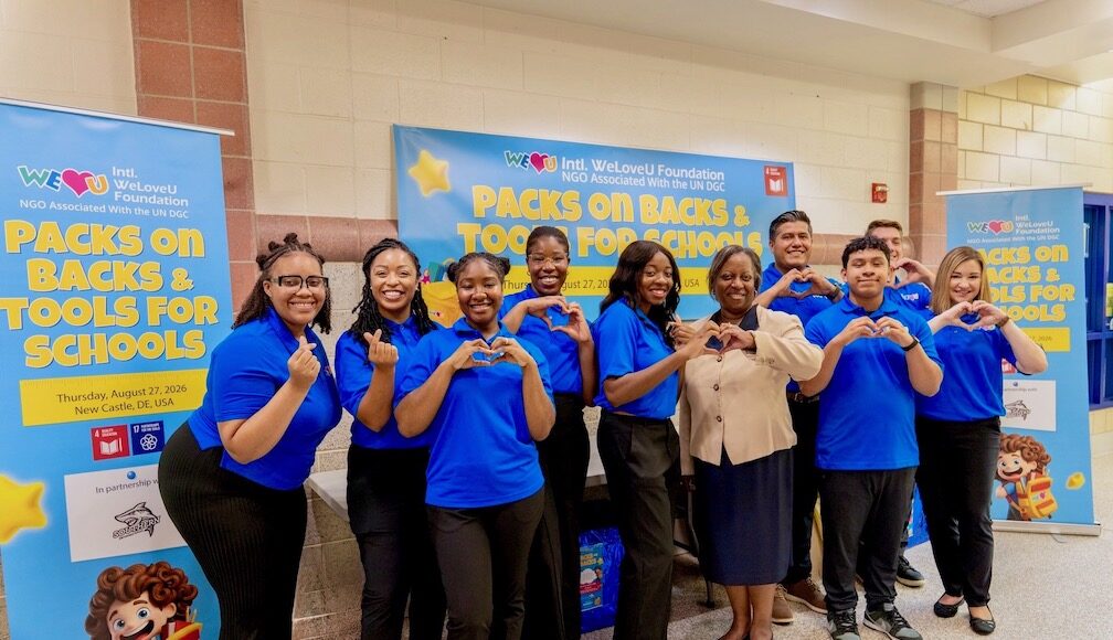 WeLoveU Foundation brought “Packs on Backs” campaign to three communities in Wilmington, DE, on August 27. (Photo courtesy WeLoveU Foundation)