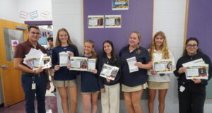 Sussex Academy students mark Hispanic Heritage Month with educational game Photo caption: Members of the Sussex Academy World Language Honor Society launched a bingo game to celebrate Hispanic Heritage Month. Gathered are (l-r) advisor Nico Cáceres, Caroline White, Olivia Dickerson, Rossy Ángel-Herrera, Reagan Hastings, Brooklyn Montgomery and advisor Emily Gutiérrez. (Photo: Courtesy of Sussex Academy)