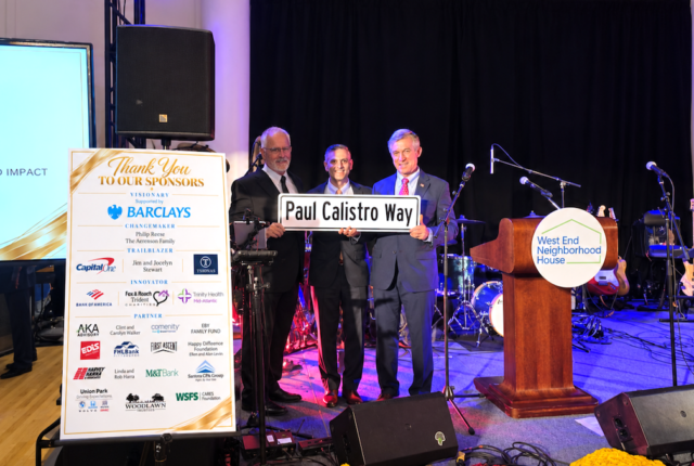 Paul Calistro, John Matarese (WENH Board President), Wilmington Mayor, John Carney Paul Calistro, John Matarese (WENH Board President), Wilmington Mayor, John Carney